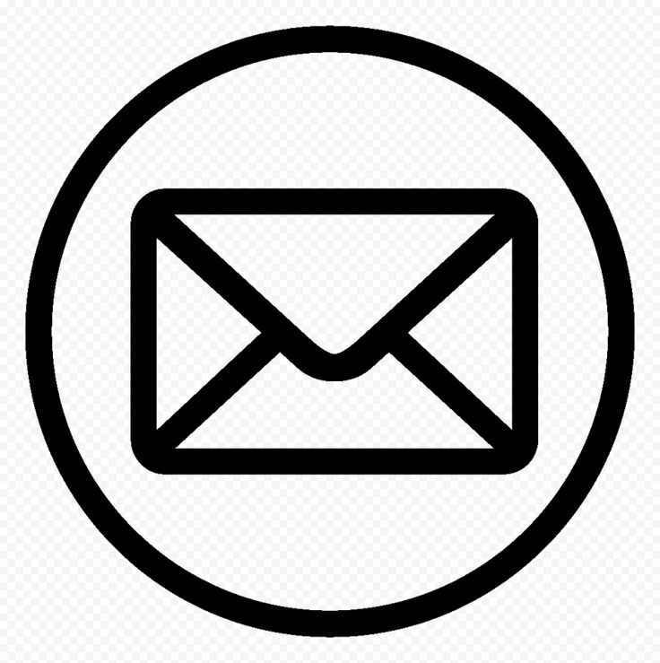 mail email address round outline black icon transparent background