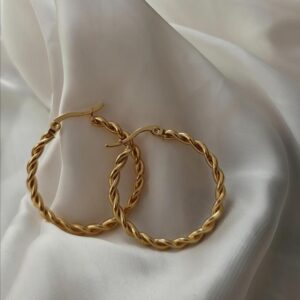 twisted rope gold hoop earrings